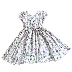 Charlie’s Project Kids Floral Short Sleeve Dress Twirl, With Pockets Size 7